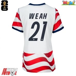 Estados Unidos Timothy Weah #21 Primera Equipación Mujer Mundial 2026 Manga Corta